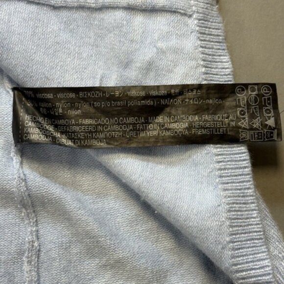 Zara Knit Cardigan Womens Small Light Baby Blue Open Draped Front Sweater - Picture 5 of 7